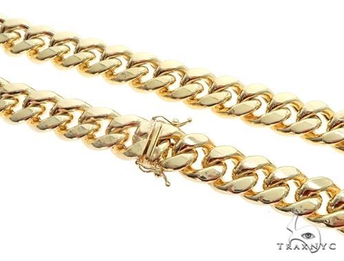 14k Yellow Gold Hollow Miami Cuban Link Chain 11 mm 24 Inches  68393 - Image 2
