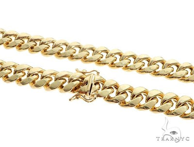 Miami Cuban Chain Hollow 14k Yellow Gold 24 Inches 9.5mm 65169 - Image 1
