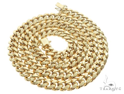 Miami Cuban Chain Hollow 14k Yellow Gold 24 Inches 9.5mm 65169 - Image 4