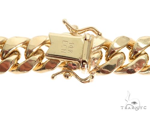 Miami Cuban Chain Hollow 14k Yellow Gold 24 Inches 9.5mm 65169 - Image 6