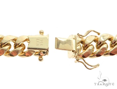 Miami Cuban Chain Hollow 14k Yellow Gold 24 Inches 9.5mm 65169 - Image 7