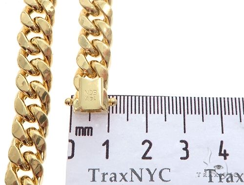 Miami Cuban Chain Hollow 14k Yellow Gold 24 Inches 9.5mm 65169 - Image 8