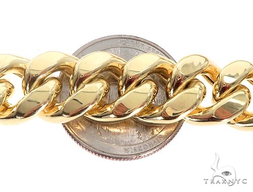 Miami Cuban Chain Hollow 14K Yellow Gold 28 Inches 11mm 65158 - Image 3