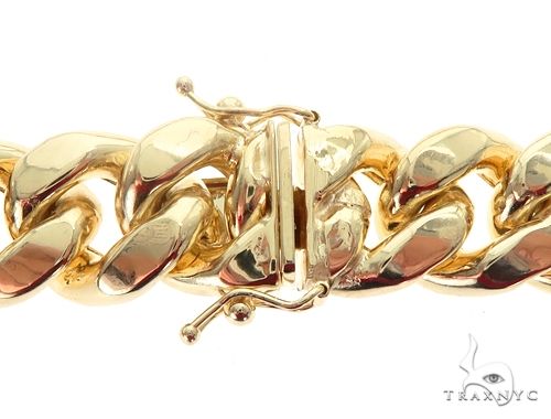 Miami Cuban Chain Hollow 14K Yellow Gold 28 Inches 11mm 65158 - Image 5