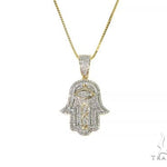 10K Gold Diamond Hamsa Pendant Set 66286 - Image 1