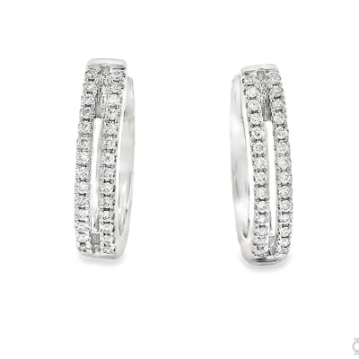 Mini Diamond Double Row Huggie Hoops 70699 - Image 1