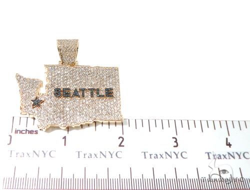 Pave Diamond Custom Seattle Pendant 64016 - Image 6