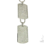 Pave Diamond Double Dog Tag Pendants Moon Cut Chain Set 63994 - Image 2