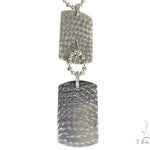 Pave Diamond Double Dog Tag Pendants Moon Cut Chain Set 63994 - Image 4