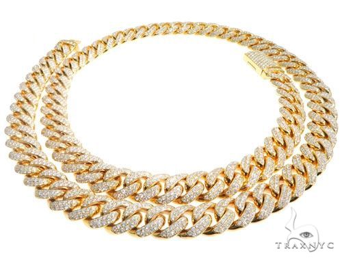 Pave Diamond Miami Cuban Link Chain 24 Inches 10mm   64099 - Image 4