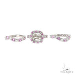 Pink Sapphire Diamond Platinum Engagement Ring Set 67170 - Image 2