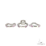 Pink Sapphire Diamond Platinum Engagement Ring Set 67170 - Image 5