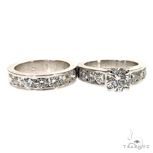 Platinum Engagement Ring Set 68941 - Image 2