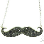 Prong Black Diamond Mustache Necklace 35266 - Image 1