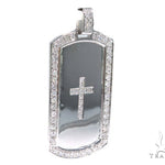 Prong Diamond Cross Crucifix Dog Tag 44894 - Image 2