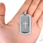 Prong Diamond Cross Crucifix Dog Tag 44894 - Image 7