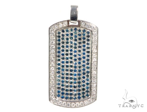 Prong Diamond Dog Tag Pendant 44901 - Image 1