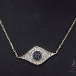 Prong Diamond Sapphire Gemstone Necklace 35273 - Image 11
