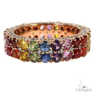 Rainbow Sapphire Diamond Eternity Ring 67985 - Image 1