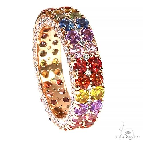 Rainbow Sapphire Diamond Eternity Ring 67985 - Image 2