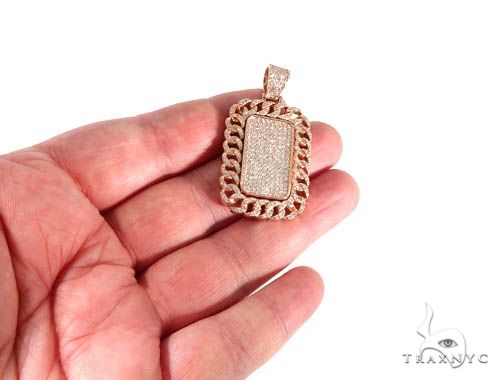 Rose Gold Micro Pave Diamond Dog Tag Set 64008 - Image 5