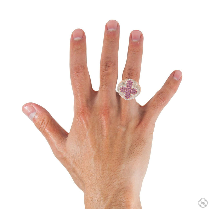 Sapphire Cross Diamond Ring 70419 - Image 7