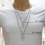 CZ Silver Initial(B) Pendant 24 Inches Franco Chain Set 58470 - Image 7