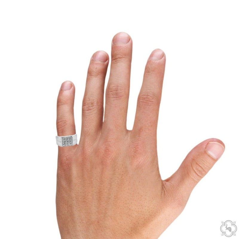 Silver Prong Diamond Square Top Band 61506 - Image 7