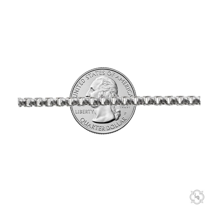 Silver Solid Round Slashed Box Link Chain 3.5mm 22 Inches 70620 - Image 5