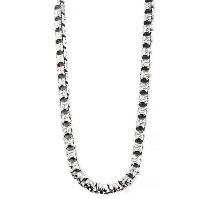 Silver Solid Round Slashed Box Link Chain 3.5mm 24 Inches 70619 - Image 1