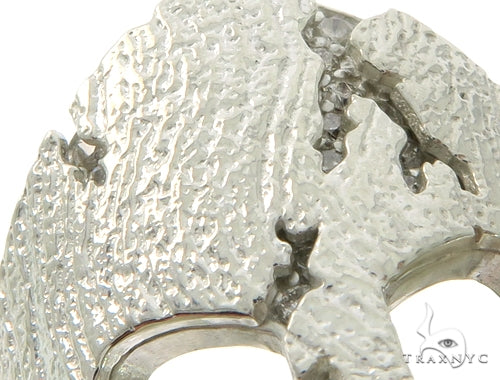 Silver Spartan Mask TraxNYC Prong Diamond Ring 57663 - Image 4