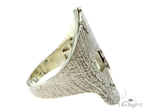 Silver Spartan Mask TraxNYC Prong Diamond Ring 57663 - Image 6