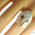 Silver Spartan Mask TraxNYC Prong Diamond Ring 57663 - Image 9