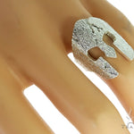 Silver Spartan Mask TraxNYC Prong Diamond Ring 57663 - Image 10