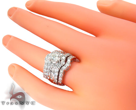 Snow Queen Diamond Wedding Ring Set 27166 - Image 11