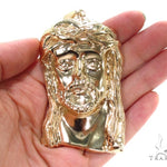 Solid 14K Gold Jesus Pendant 48913 - Image 7