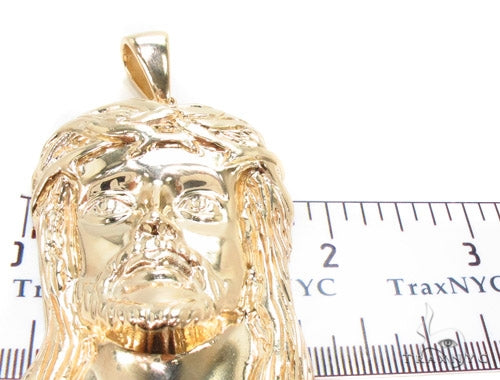 Solid 10K Gold Jesus Pendant 36379 - Image 5
