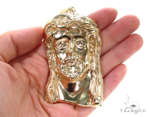 Solid 10K Gold Jesus Pendant 36379 - Image 7
