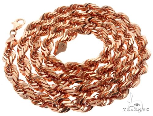 Solid 14K Rose Gold Rope Link Chain 30 Inches 7mm   64582 - Image 4