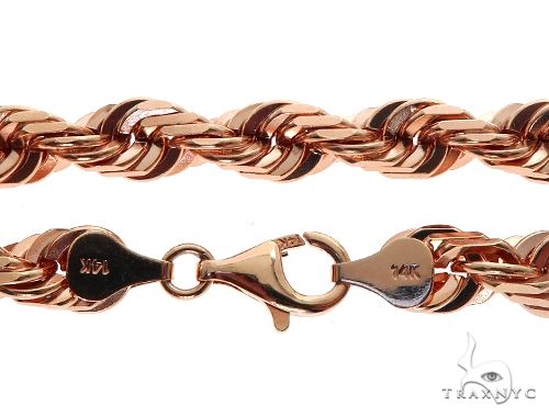 Solid 14K Rose Gold Rope Link Chain 30 Inches 7mm   64582 - Image 5
