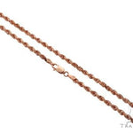 Solid 14K Rose Gold Rope Link Chain 22 Inches 3mm   66230 - Image 1