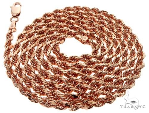 Solid 14K Rose Gold Rope Link Chain 22 Inches 3mm   66230 - Image 4