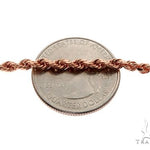 Solid 14K Rose Gold Rope Link Chain 24 Inches 3mm   64595 - Image 3