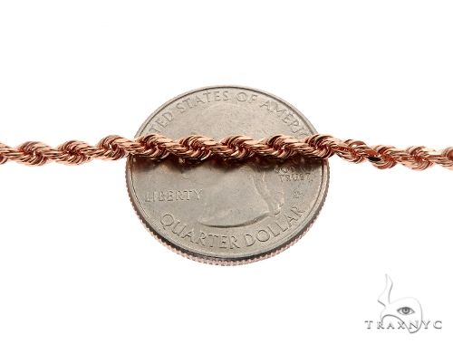 Solid 14K Rose Gold Rope Link Chain 24 Inches 3mm   64595 - Image 3