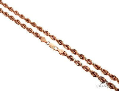 Solid 14K Rose Gold Rope Link Chain 24 Inches 4.7mm   64583 - Image 1