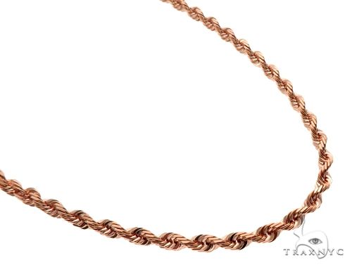 Solid 14K Rose Gold Rope Link Chain 24 Inches 6mm   64587 - Image 2