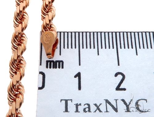 Solid 14K Rose Gold Rope Link Chain 28 Inches 4mm   64593 - Image 6