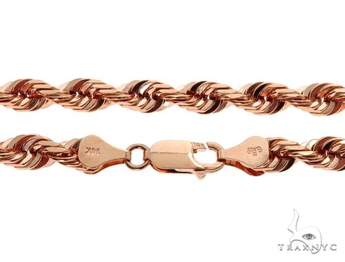 Solid 14K Rose Gold Rope Link Chain 30 Inches 5mm   64586 - Image 5