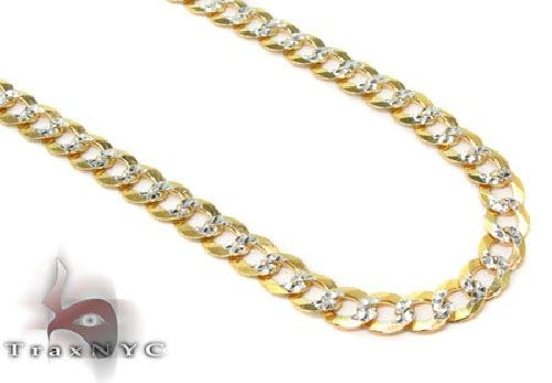 10k Yellow gold Solid Curb Diamond Cut Chain 30 Inches 3.5mm   63350 - Image 1