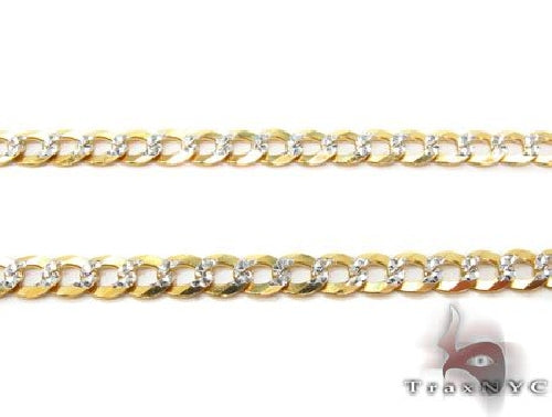 10k Yellow gold Solid Curb Diamond Cut Chain 30 Inches 3.5mm   63350 - Image 2
